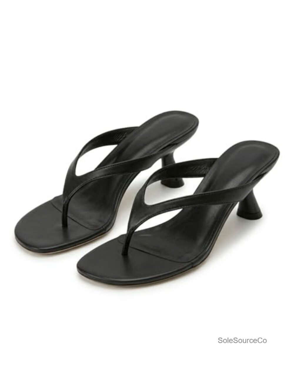 Kitten Heel Thong Sandals Square Open Toe Low Heeled Flip Flops Slip On Dressy